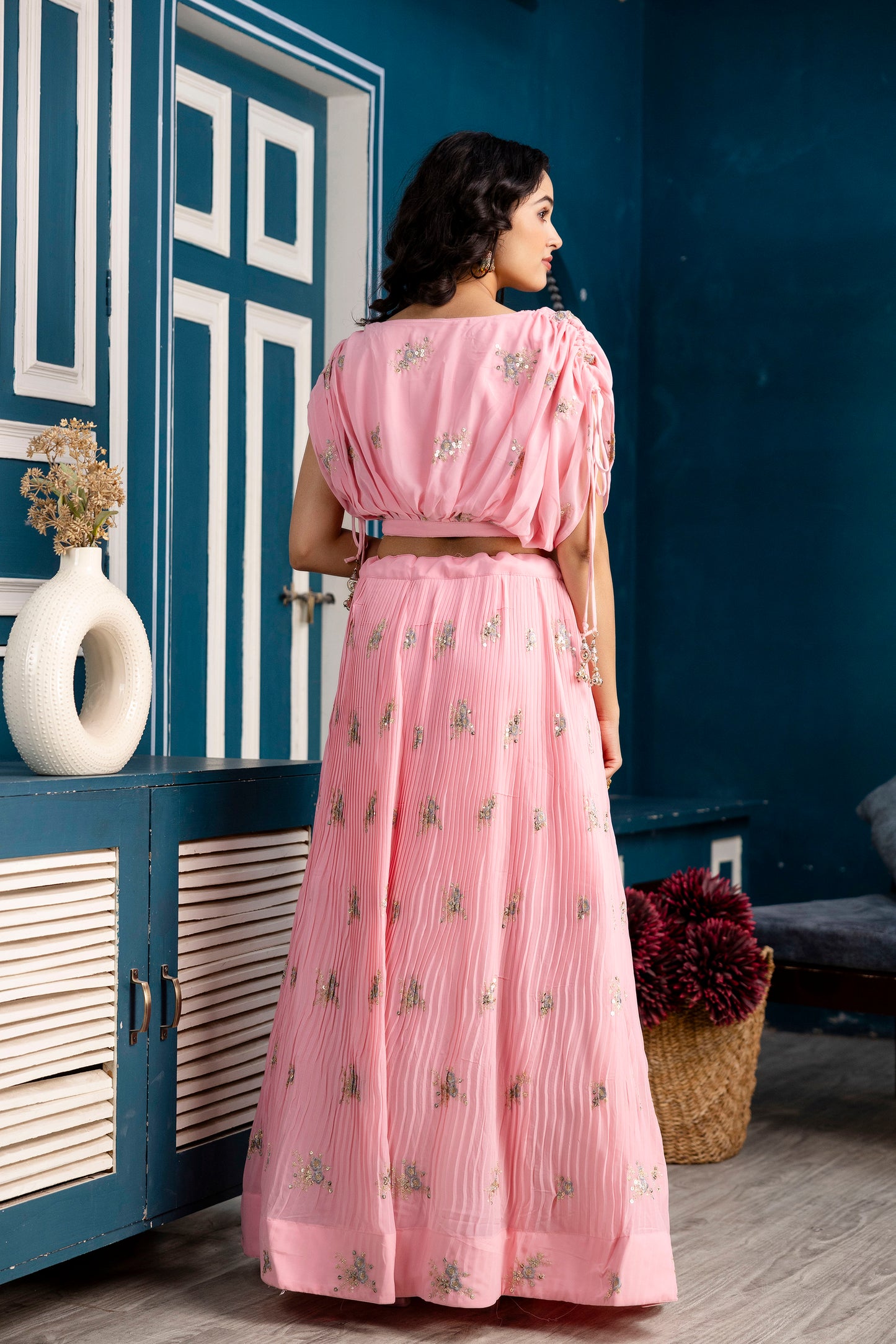 Embroidered Royale Crop Set