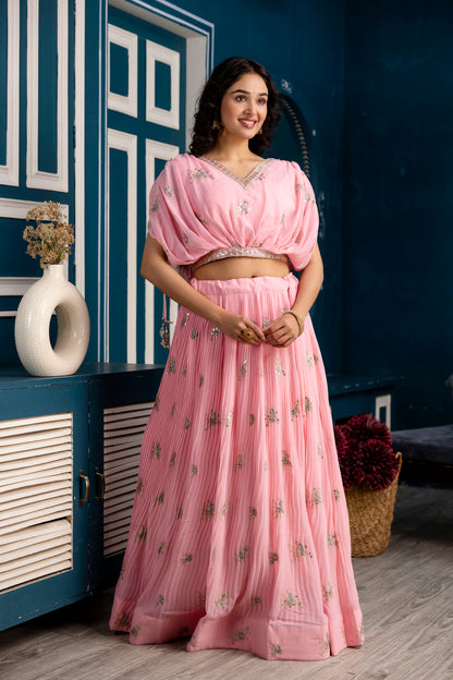 Embroidered Royale Crop Set