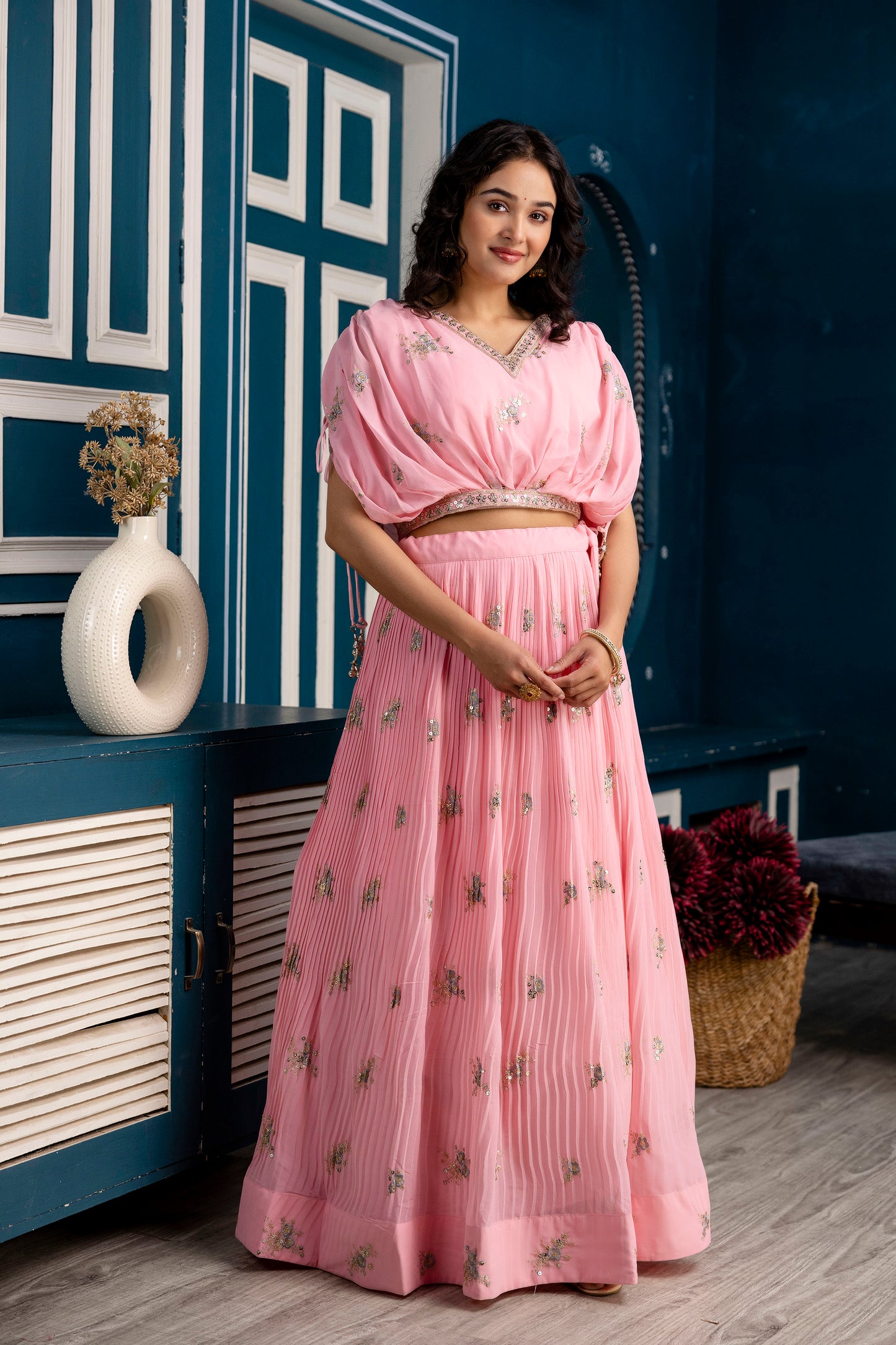 Embroidered Royale Crop Set