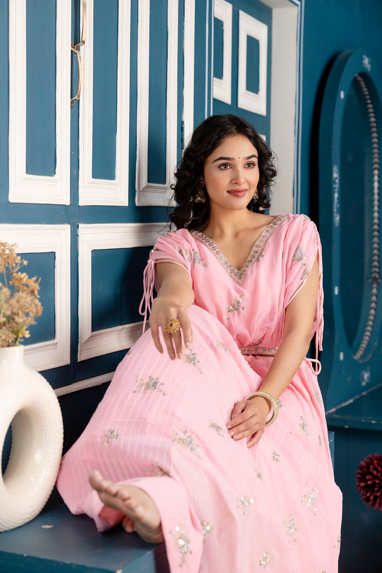 Embroidered Royale Crop Set