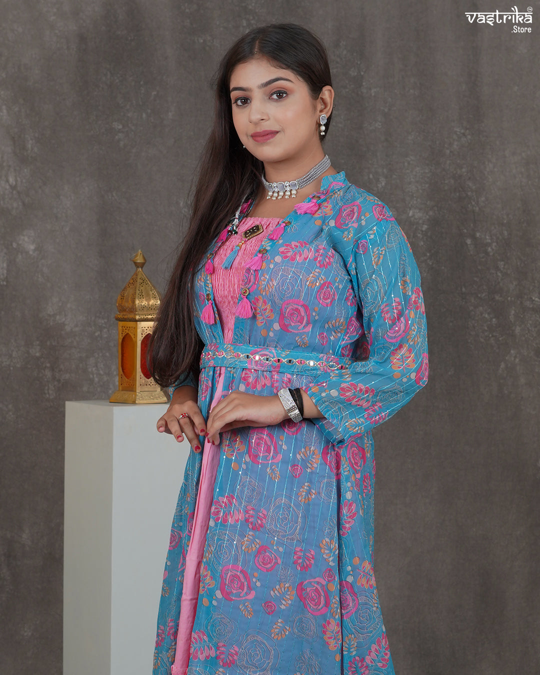 Belted Bloom Frock Set