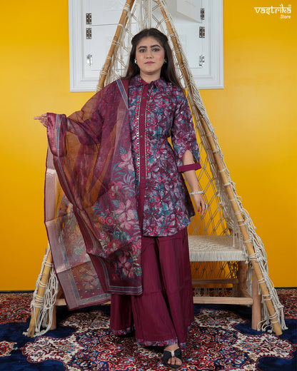 Collar Style Short Kurti Set – Elegant Everyday Wear