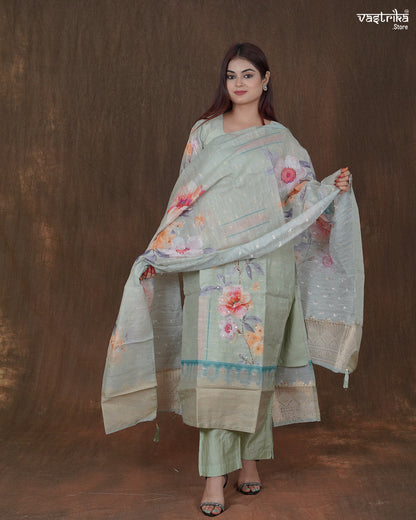 Saanvi Sequin Kurti Set with Banarasi Booti Dupatta