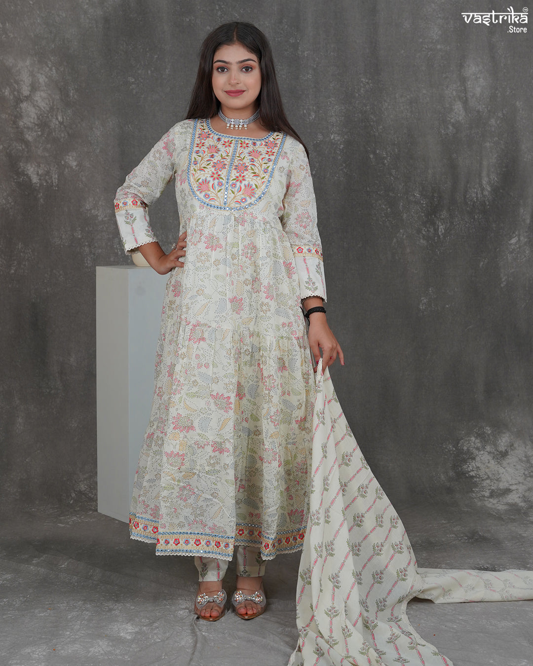 Thread Charm Printed Frock Set