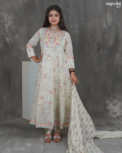 Thread Charm Printed Frock Set