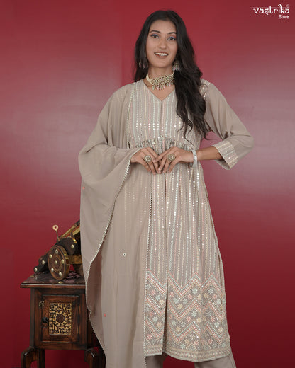 Nyra Cut Kurti Set with Sequin Detailing