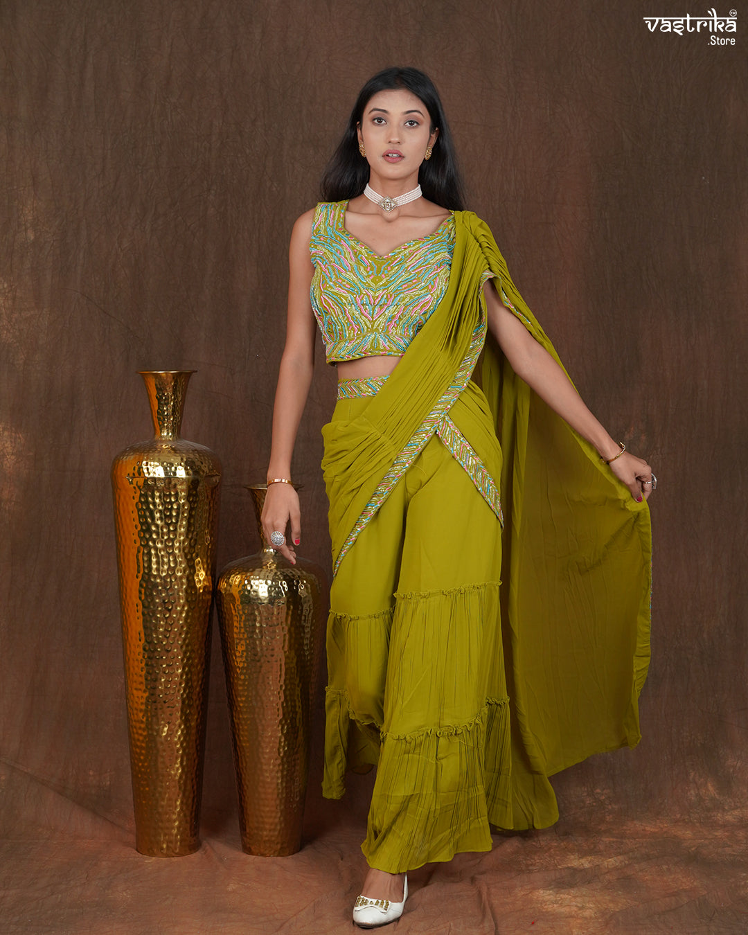 Regalia Georgette Sharara Saree Set