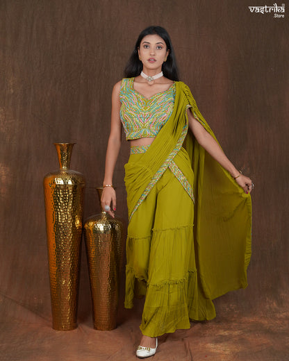 Regalia Georgette Sharara Saree Set