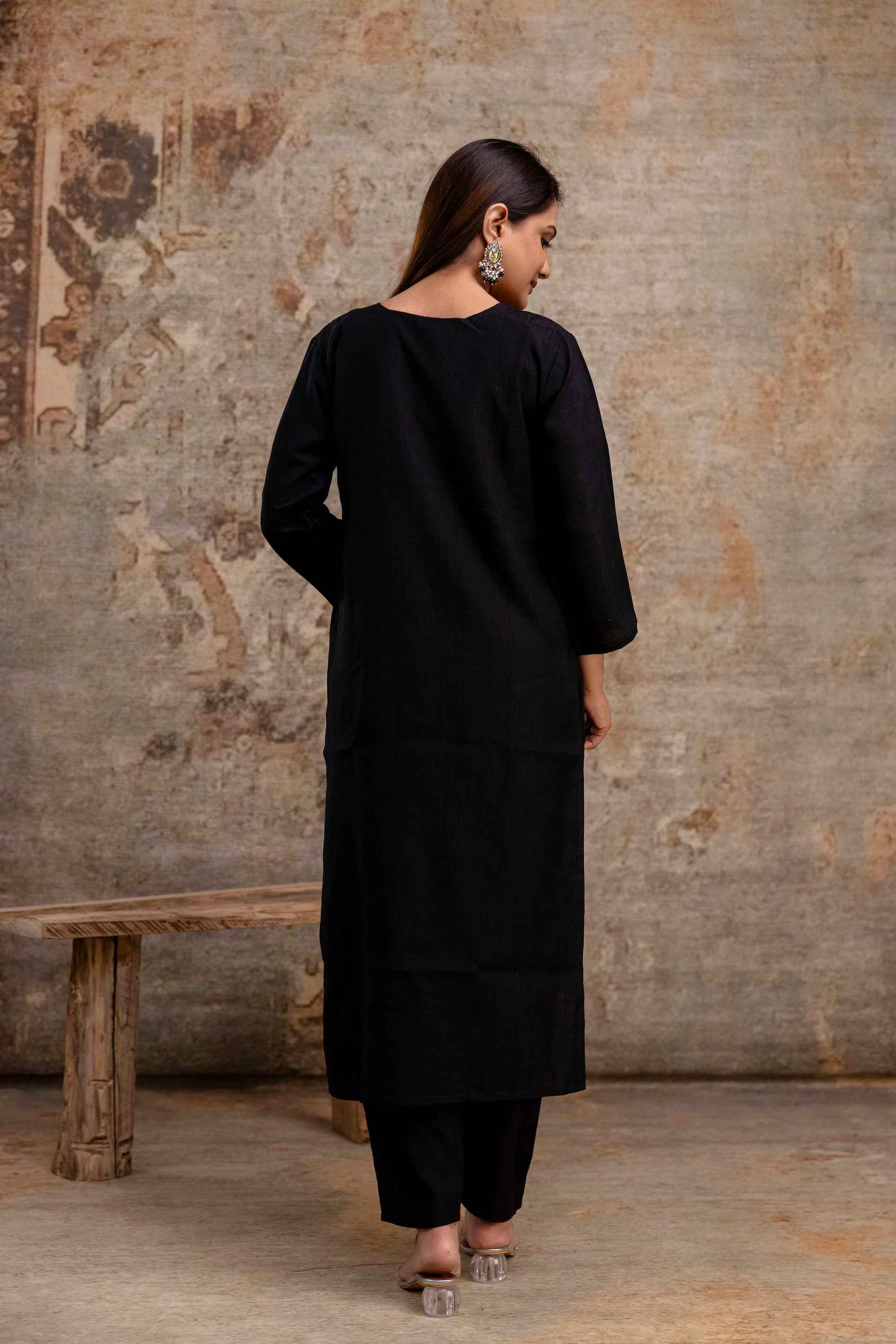 Resham Work V-Gala Kurti with Simple Bottom & Heavy Resham Work Dupatta