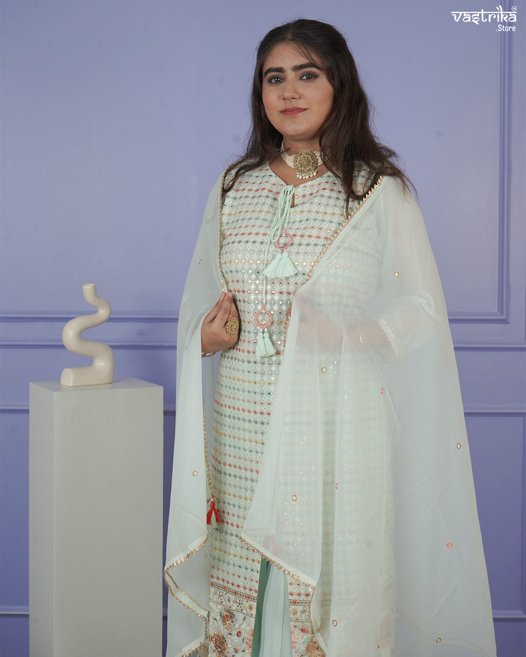 Elegant Resham Embroidered Sharara Set