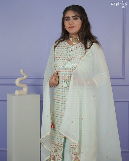 Elegant Resham Embroidered Sharara Set