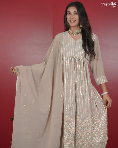 Nyra Cut Kurti Set with Sequin Detailing