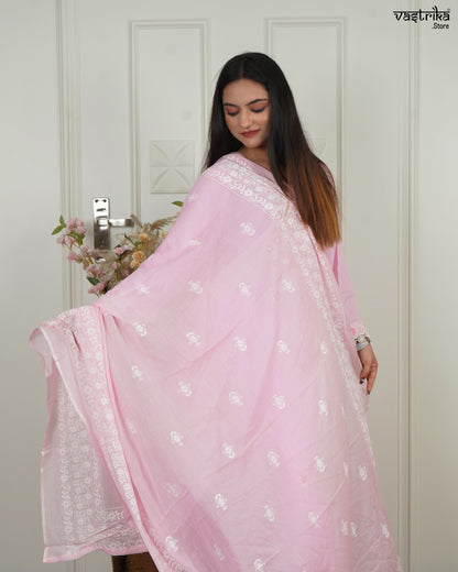 Thread Bloom Cotton Kurti Set