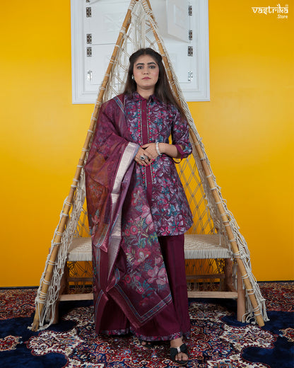 Collar Style Short Kurti Set – Elegant Everyday Wear