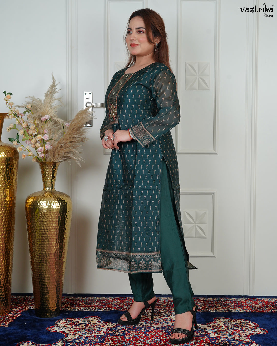 Round Gala Kurti Set with Jari & Handwork Detailing