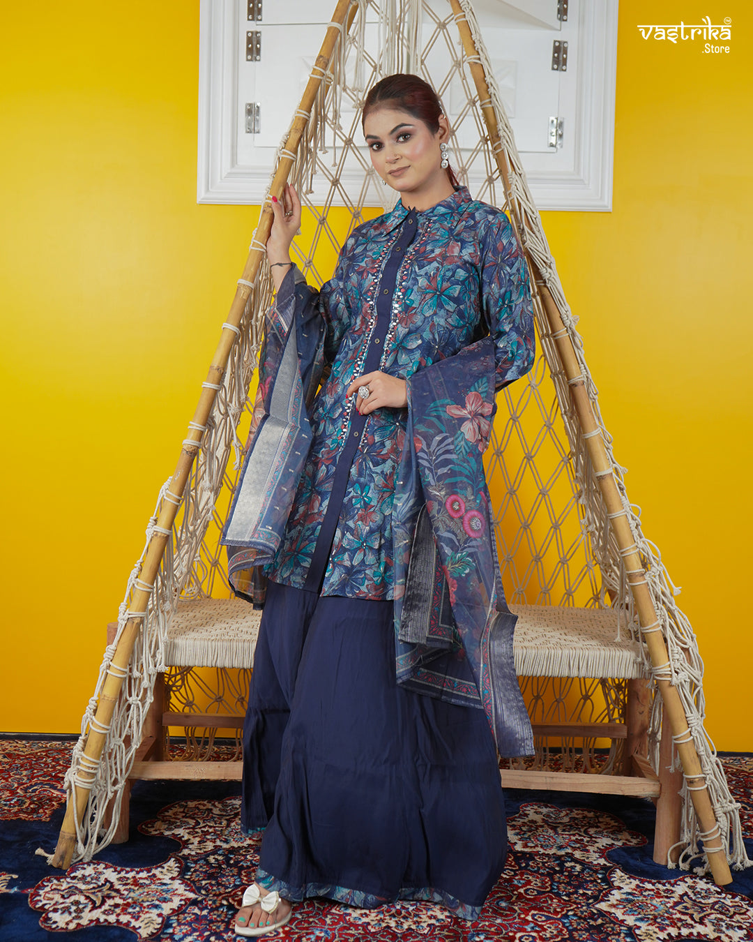 Trendy Short Kurti Palazzo Set