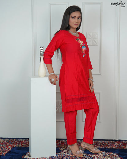 Elegant Handworked Patchwork Kurti Set