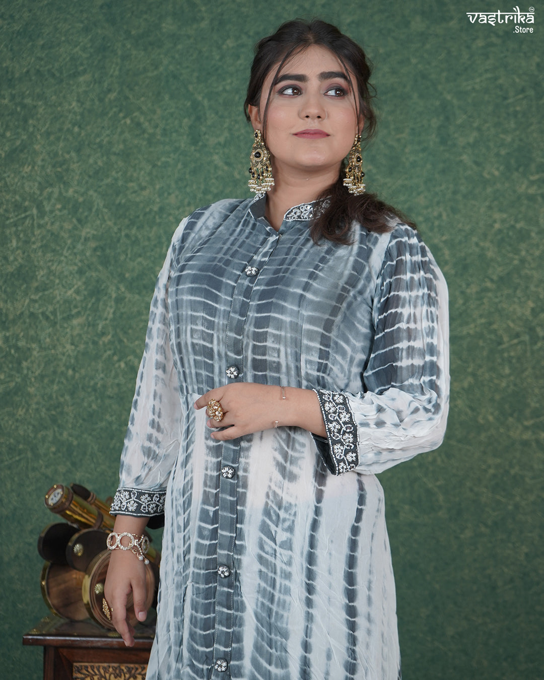 Shibori Print Coord Set with Hand Detailing