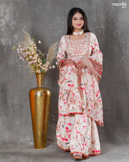 Ryon Cotton Kurti Set with Sharara & Dupatta