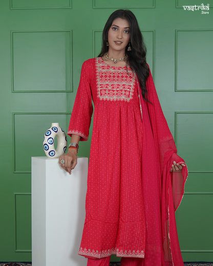 Nyra Cut Resham Embroidered Kurti Set