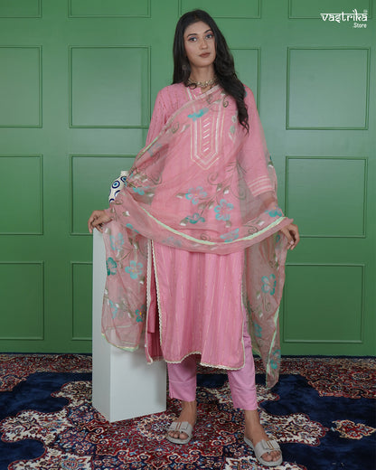 Gota Patti Hand-Embroidered Kurti Set