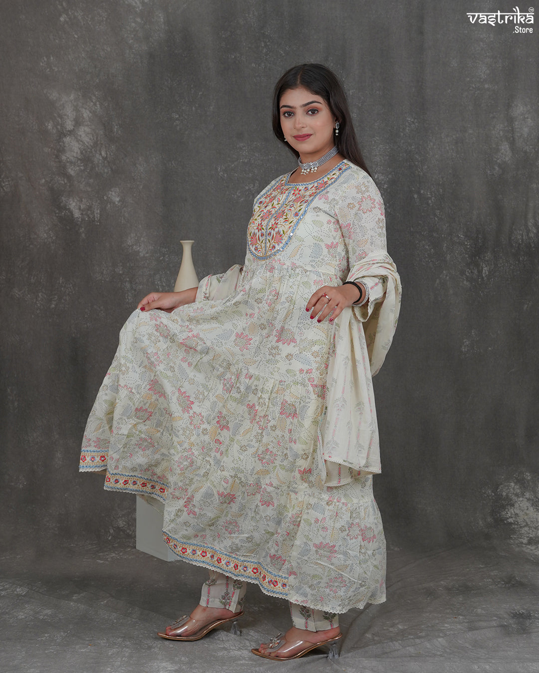 Thread Charm Printed Frock Set