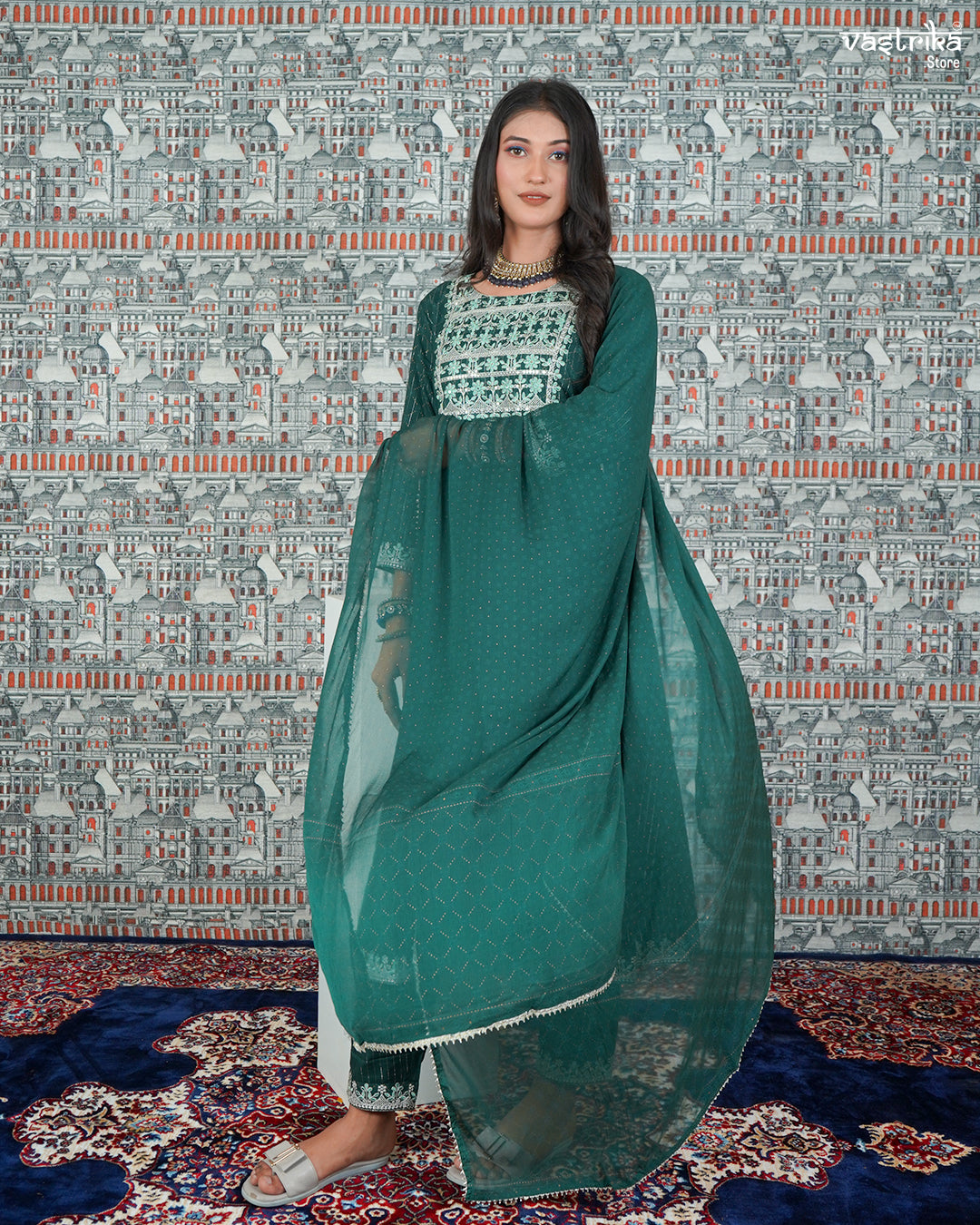 Resham Embroidered Kurti Set