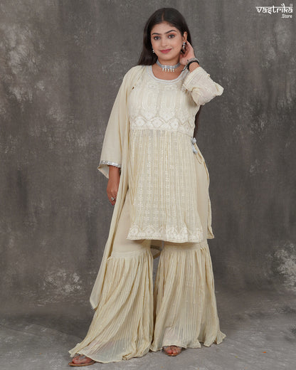 Noor-e-Chikan Sharara Set