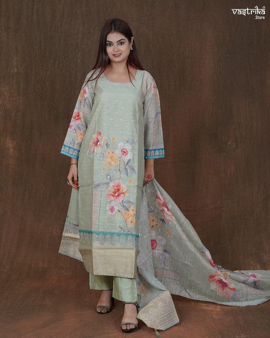 Saanvi Sequin Kurti Set with Banarasi Booti Dupatta