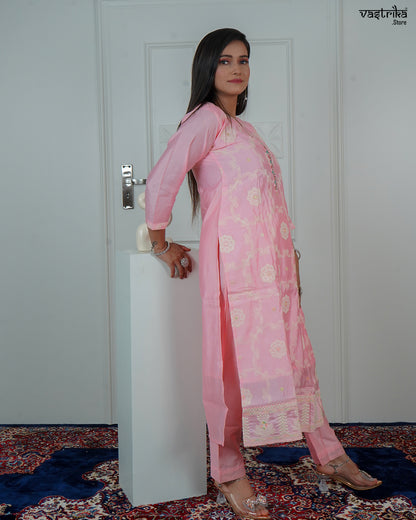 Round-Neck Kurti with Resham & Hand Embroidery Work