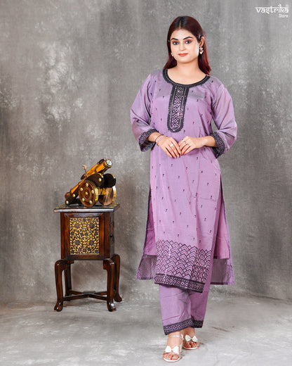 Silk Kurti Set with Sequence Dupatta
