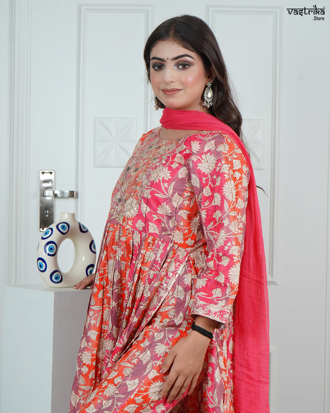 Printed Jari & Sequence Work Froack Set