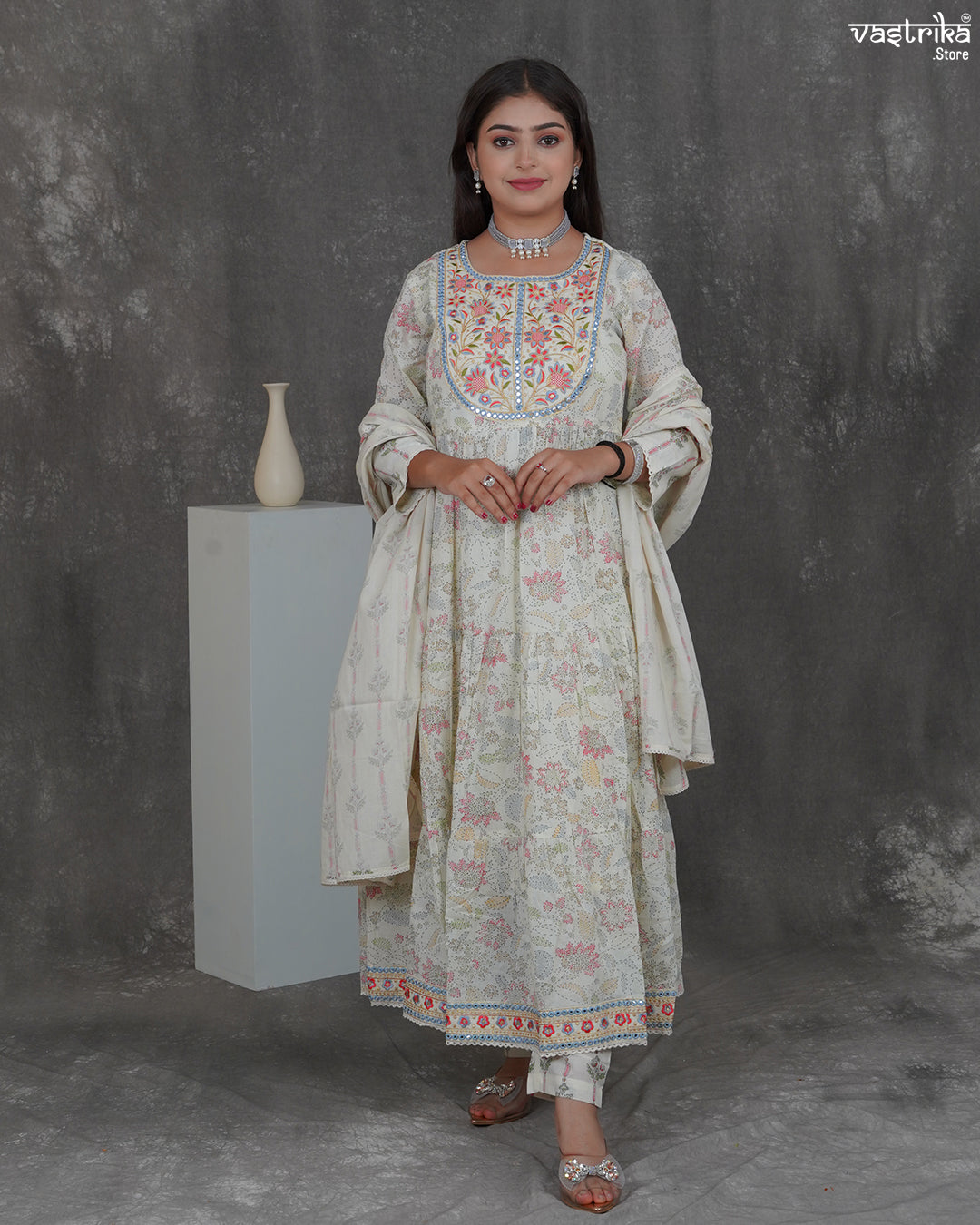 Thread Charm Printed Frock Set