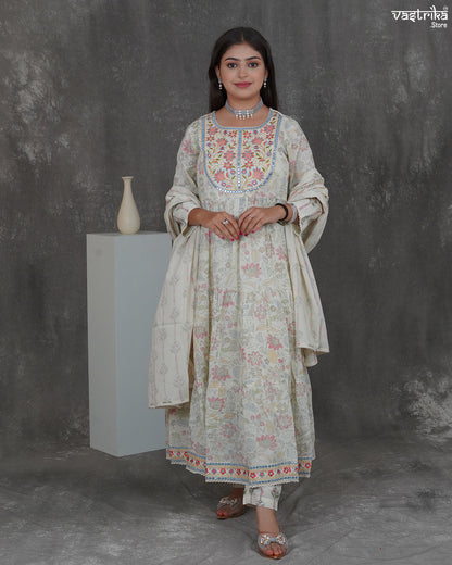 Thread Charm Printed Frock Set