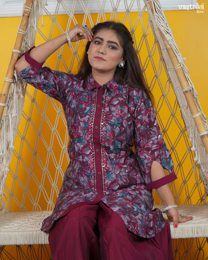 Collar Style Short Kurti Set – Elegant Everyday Wear