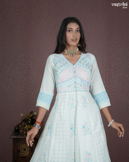 Graceful Resham Detailed Frock Ensemble