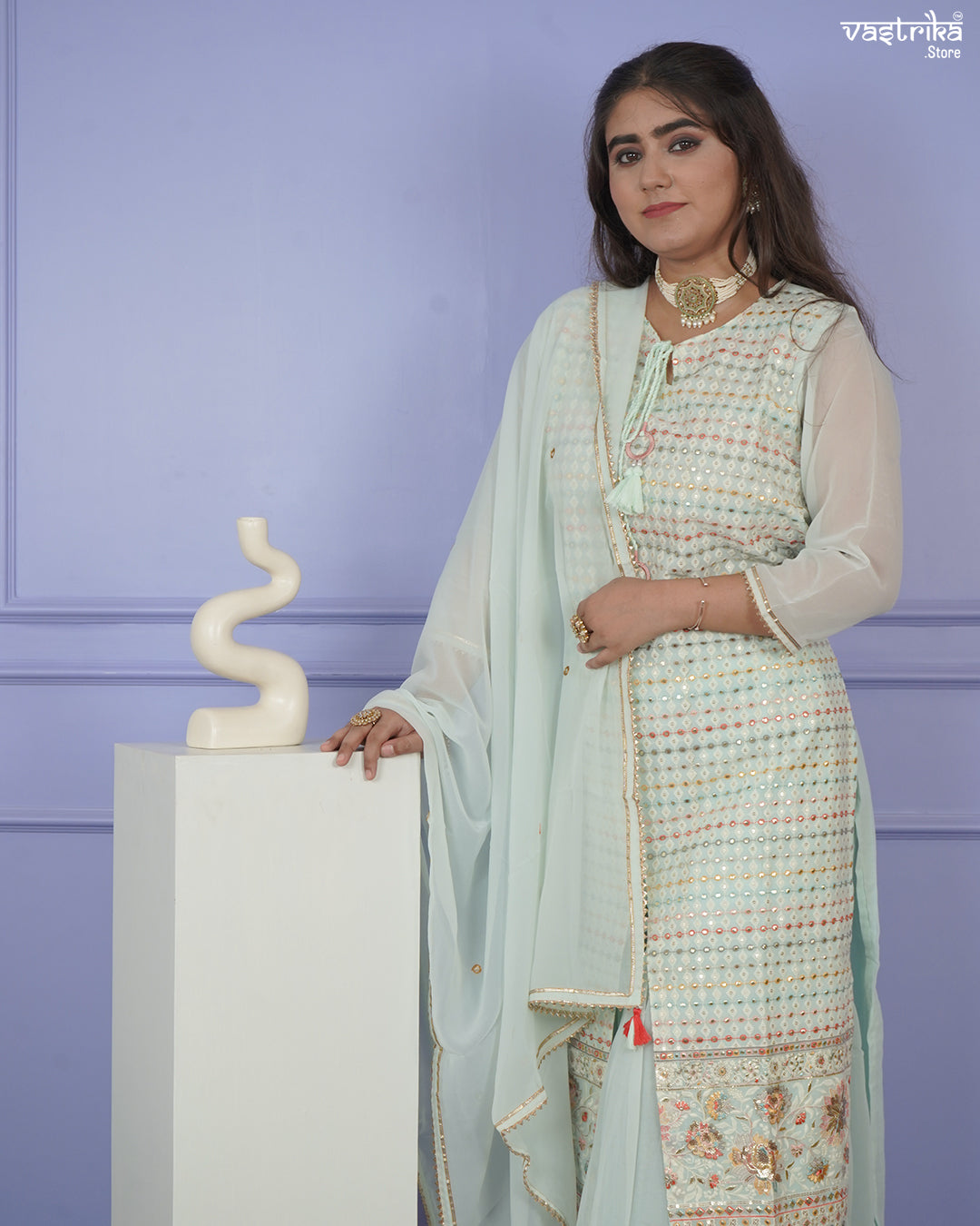 Elegant Resham Embroidered Sharara Set