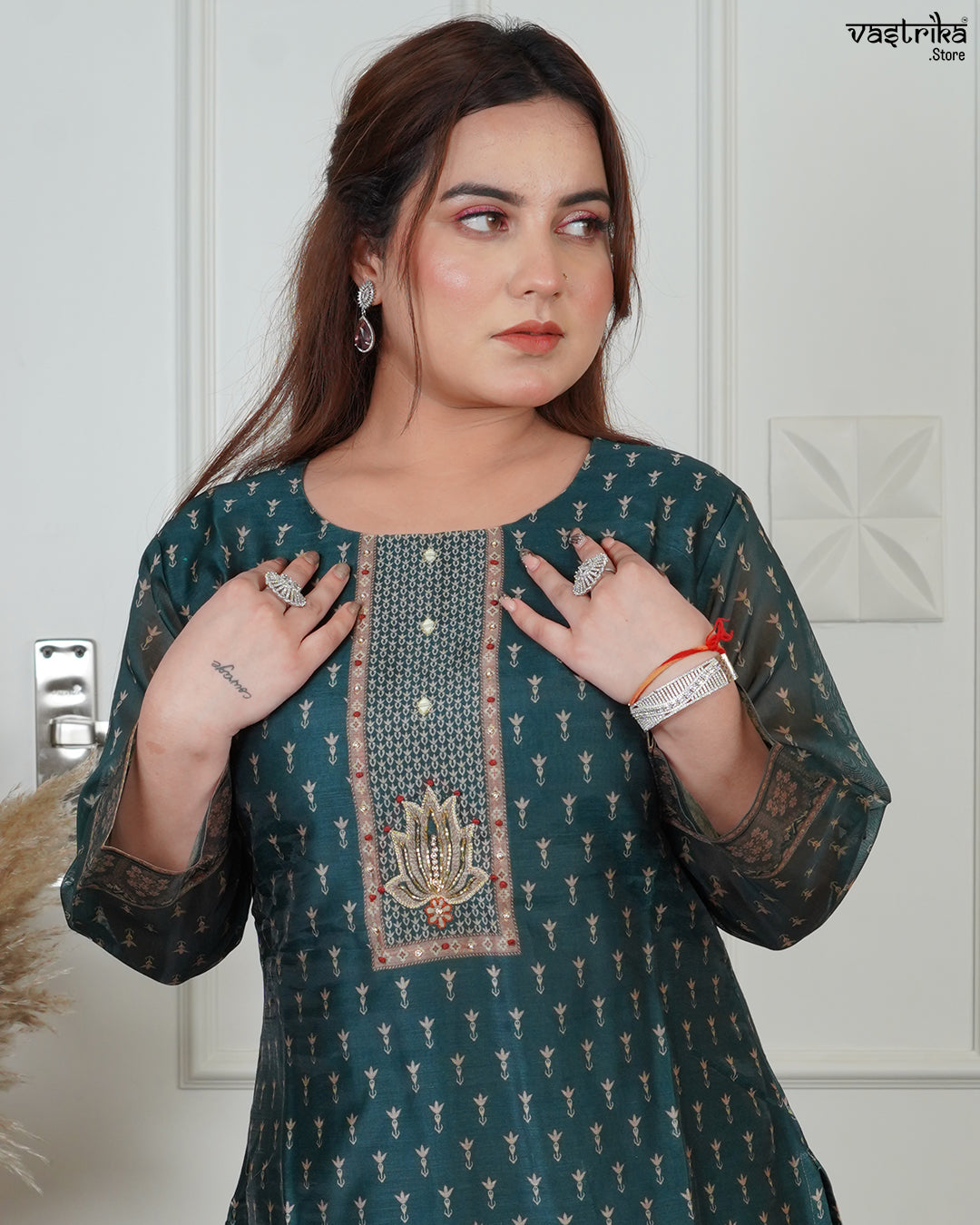 Round Gala Kurti Set with Jari & Handwork Detailing