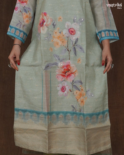 Saanvi Sequin Kurti Set with Banarasi Booti Dupatta