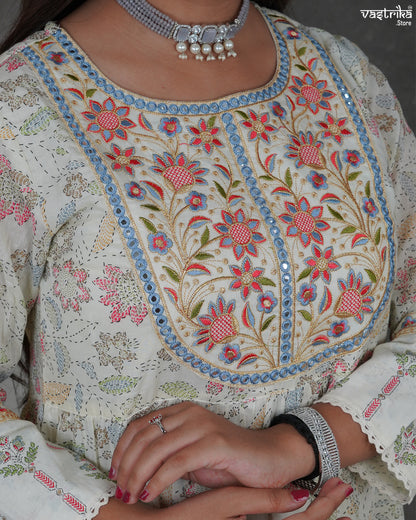 Thread Charm Printed Frock Set