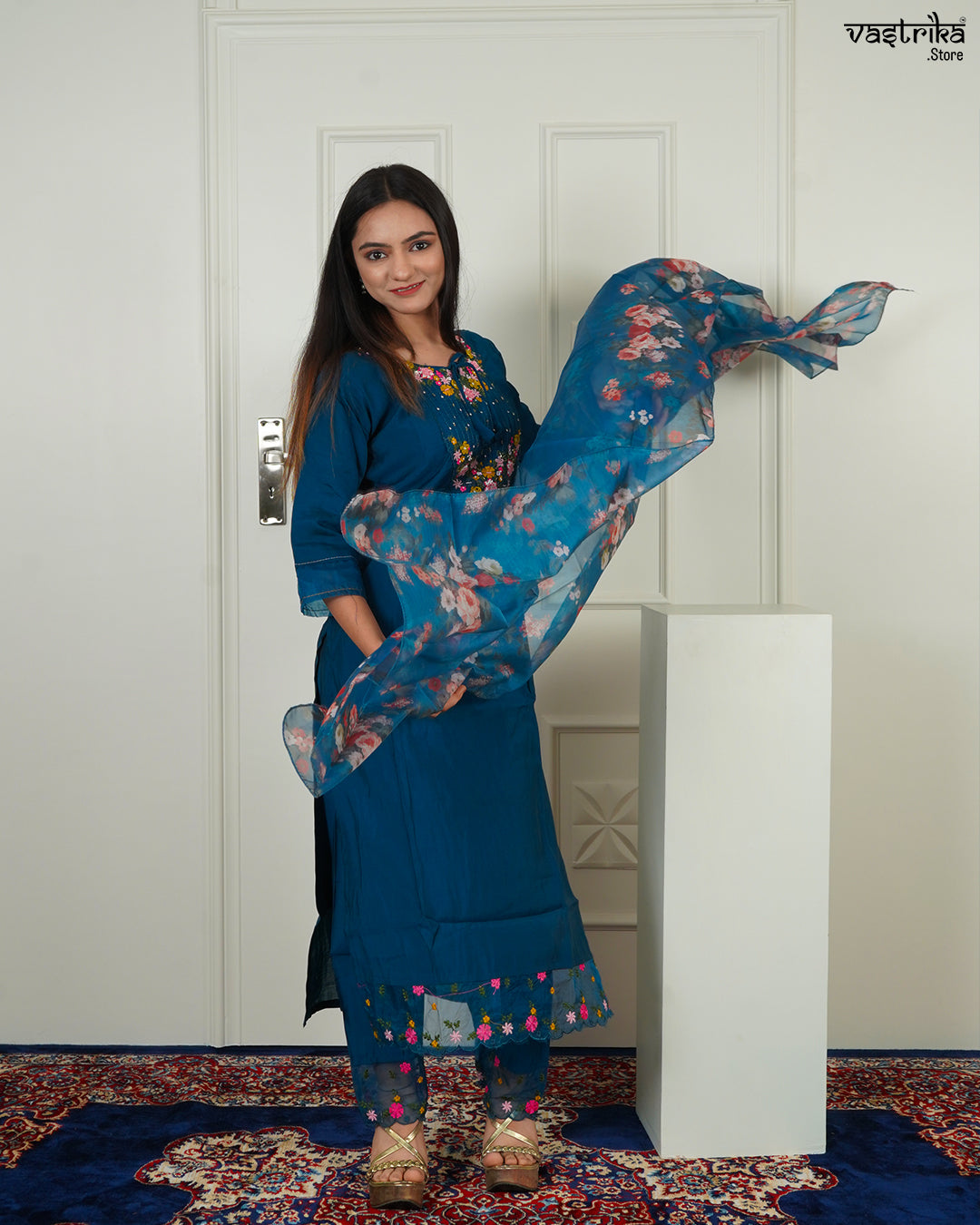 Organza Bloom Kurti Set