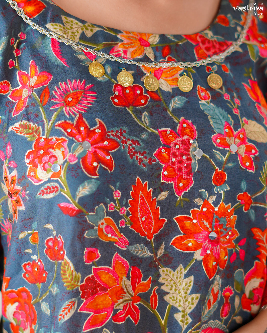 Maslin Silk Kurti with Contrast Dhoti Salwar