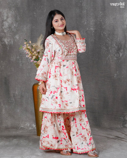 Ryon Cotton Kurti Set with Sharara & Dupatta