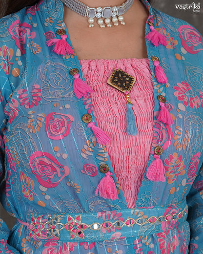 Belted Bloom Frock Set