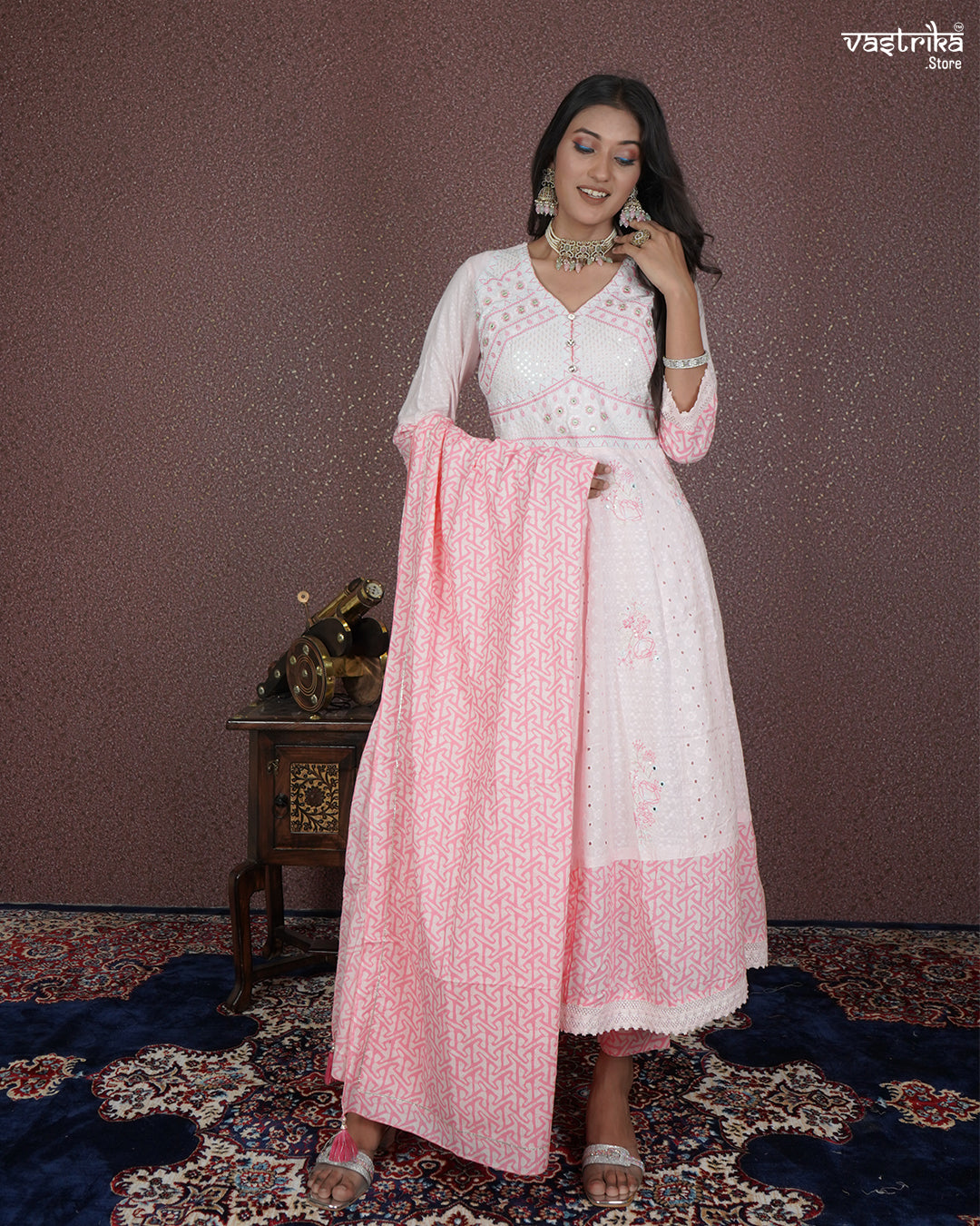 Resham Embellished Frock Suit Set