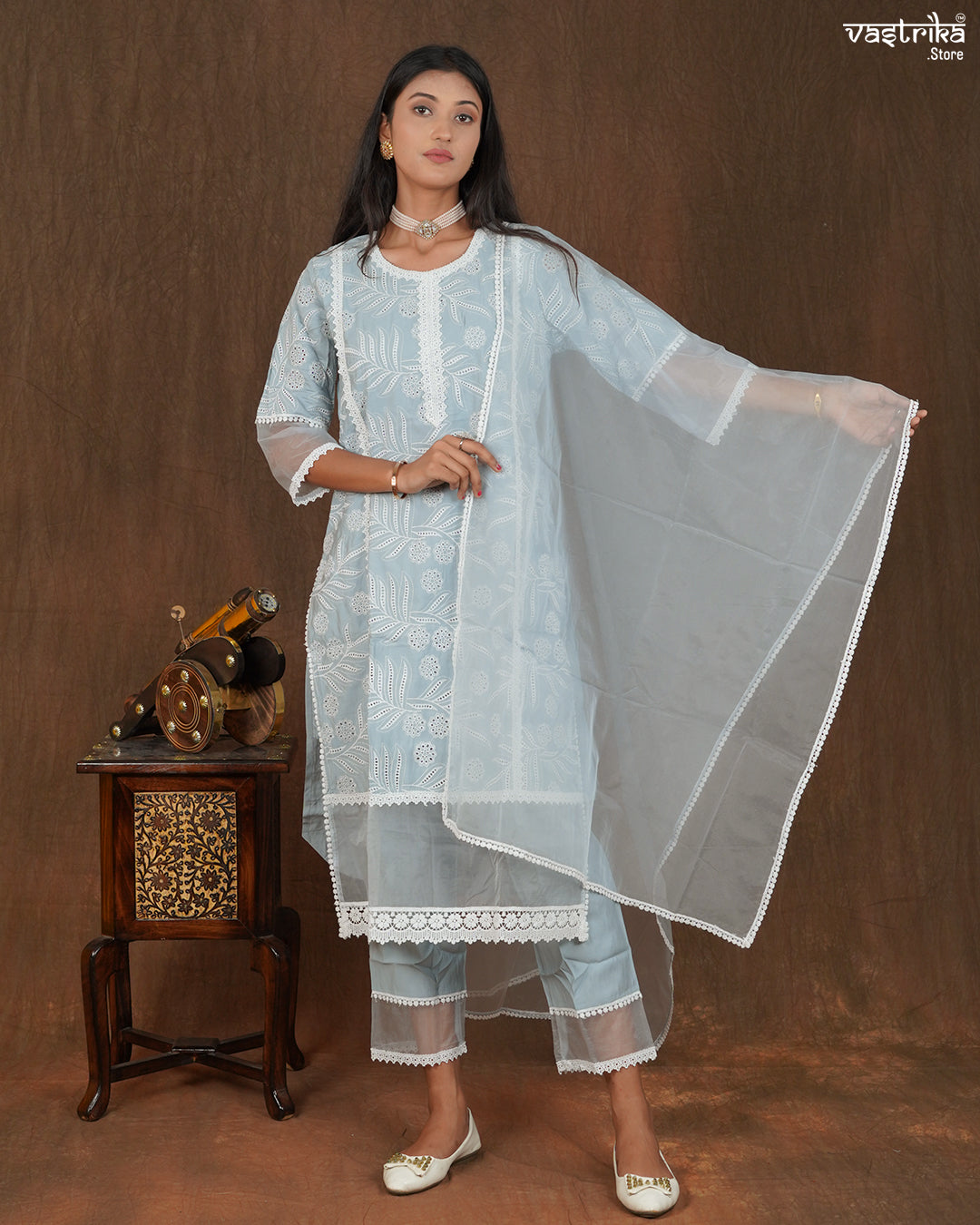 Pista Roman Silk Pakistani Work Suit Set