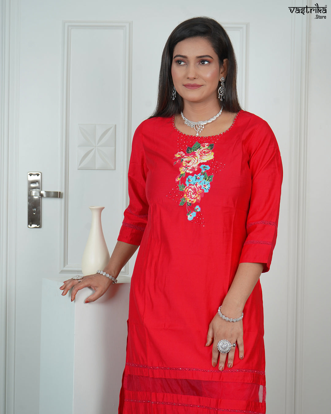 Elegant Handworked Patchwork Kurti Set