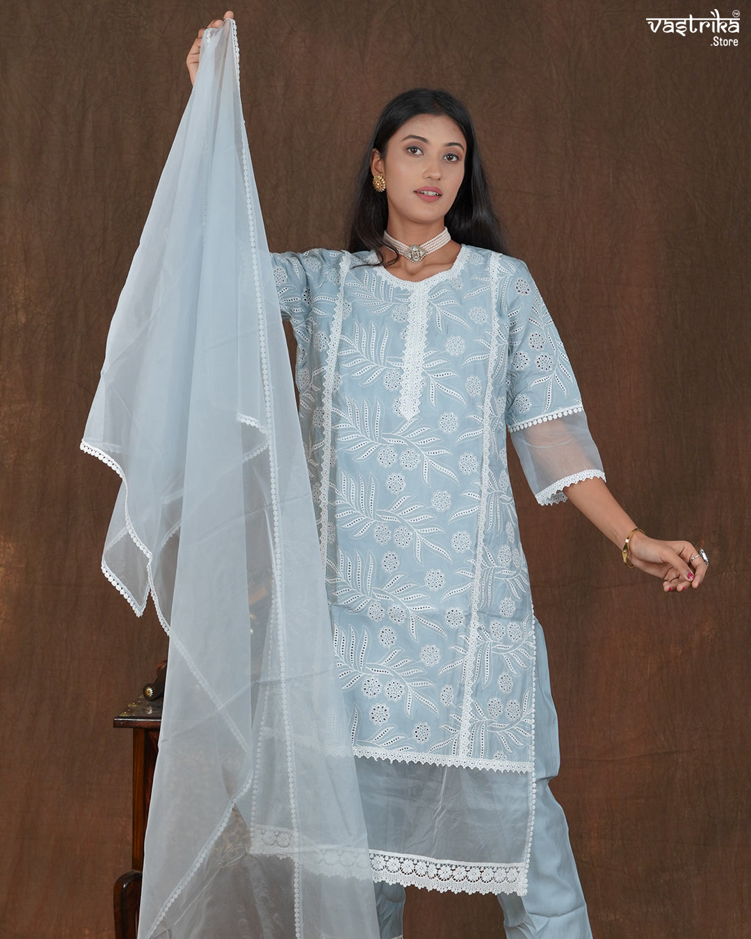 Pista Roman Silk Pakistani Work Suit Set