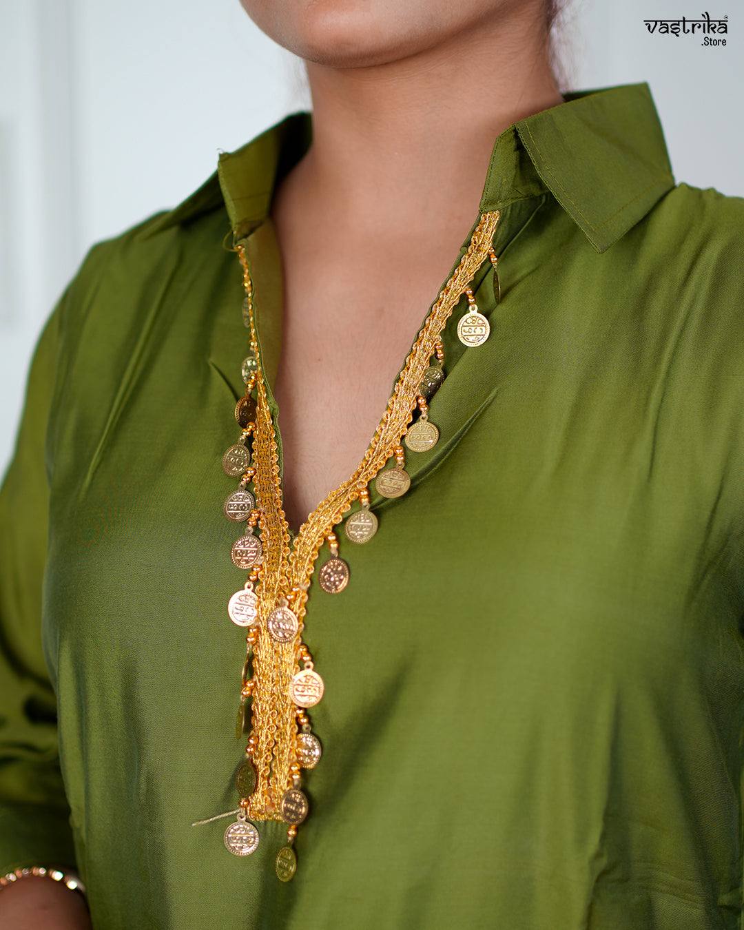 Mehndi Masleen Coord Set with Handwork & Sequence