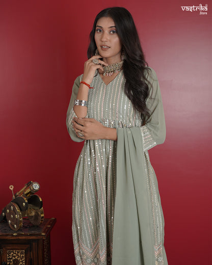 Nyra Cut Kurti Set with Sequin Detailing